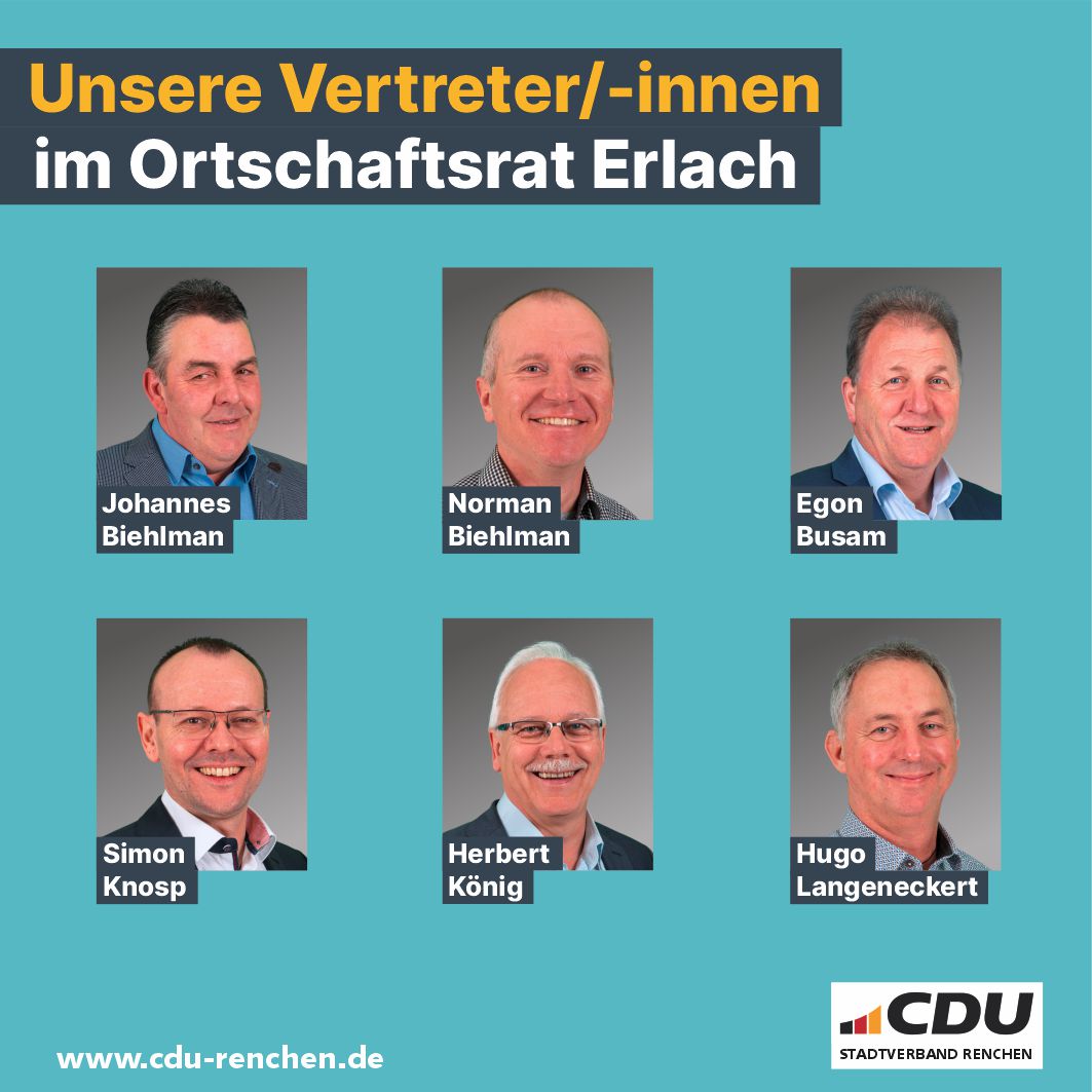 CDU-Ortschaftsraete Erlach ab 22. Juli 2024